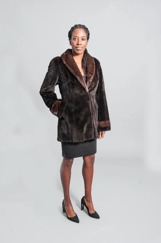 Brown Sheared Mink Coat