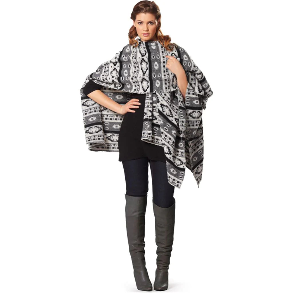 Checkered women's wool coats in a classic pattern for a timeless styleBurda Capes 7313 Checkered women's wool coats in a classic pattern for a timeless styleBurda Capes 7313