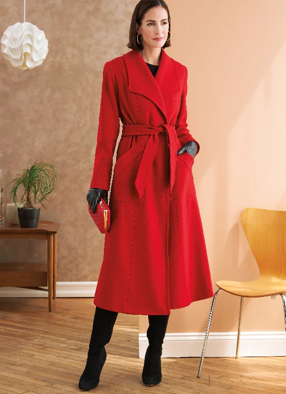 Oversized women's wool coats in a monochromatic look for a trendy outfitButterick Coat and Jacket B6720
