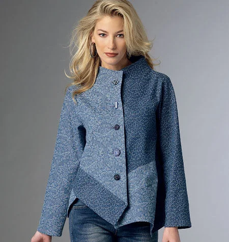 Quilted down women's coats with removable hoods for outdoor activitiesButterick Jacket B6106