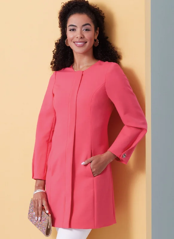 Oversized women's wool coats in a monochromatic look for a trendy outfitButterick Jacket B6979
