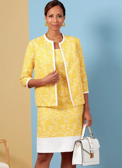 Petite women's wool blend coats with a tailored fit for a flattering silhouetteButterick Jacket, Dress, Top, Trousers B6882
