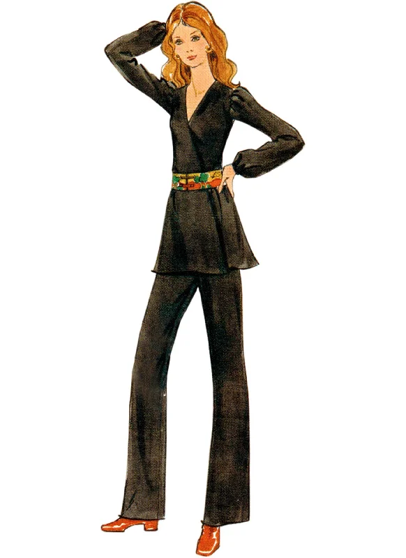 Women's longline double - breasted camel coats for a sophisticated lookButterick Vintage Dress, Tunic & Trousers B6958