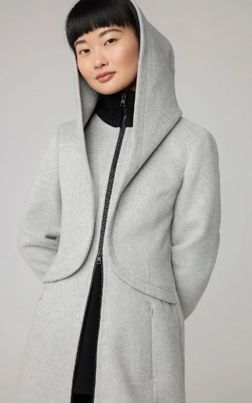Women's reversible down coats with two - tone designs for versatile stylingCara Classic Wool Coat with Knit Collar and Wide Hood Women's reversible down coats with two - tone designs for versatile stylingCara Classic Wool Coat with Knit Collar and Wide Hood
