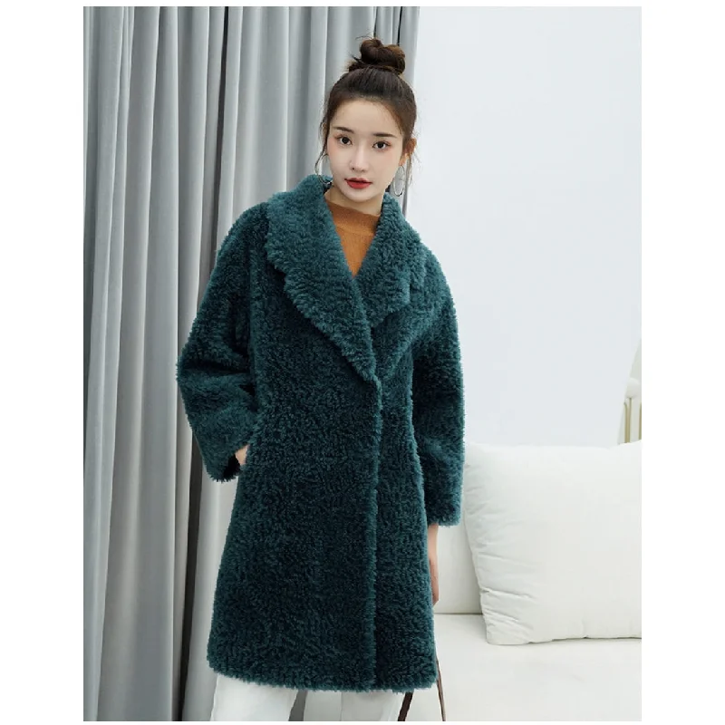 Women's reversible down coats with two - tone designs for versatile stylingCasual Style Real Wool Women's Shearling Coat Jacket for Autumn and Winter Women's reversible down coats with two - tone designs for versatile stylingCasual Style Real Wool Women's Shearling Coat Jacket for Autumn and Winter
