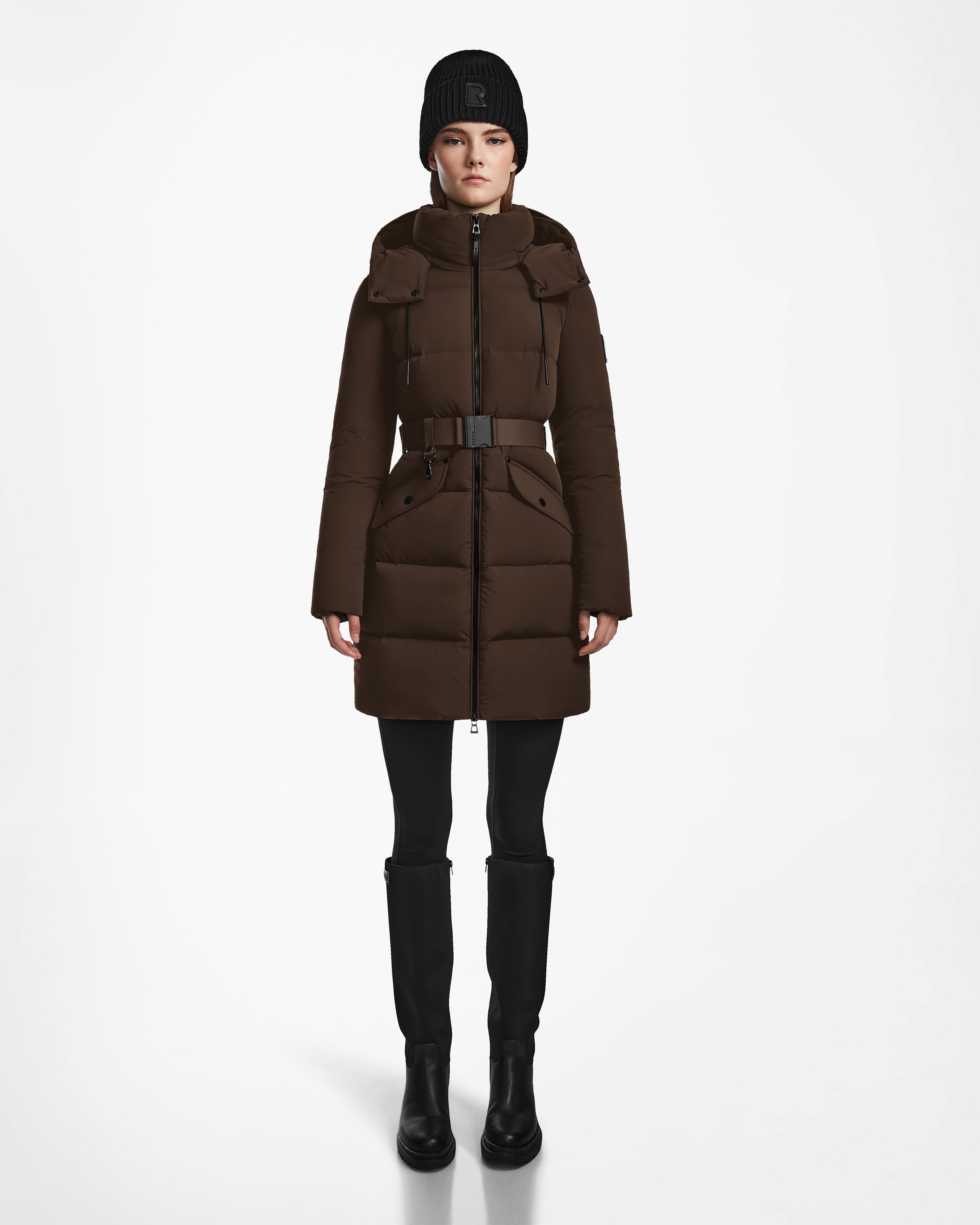 Water - resistant women's trench coats with adjustable cuffs for rainy daysCAT - 8124584 Mocha
