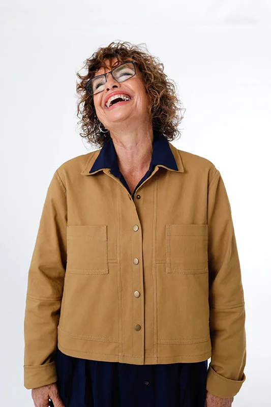 Women's longline double - breasted camel coats for a sophisticated lookChalk and Notch Den Jacket