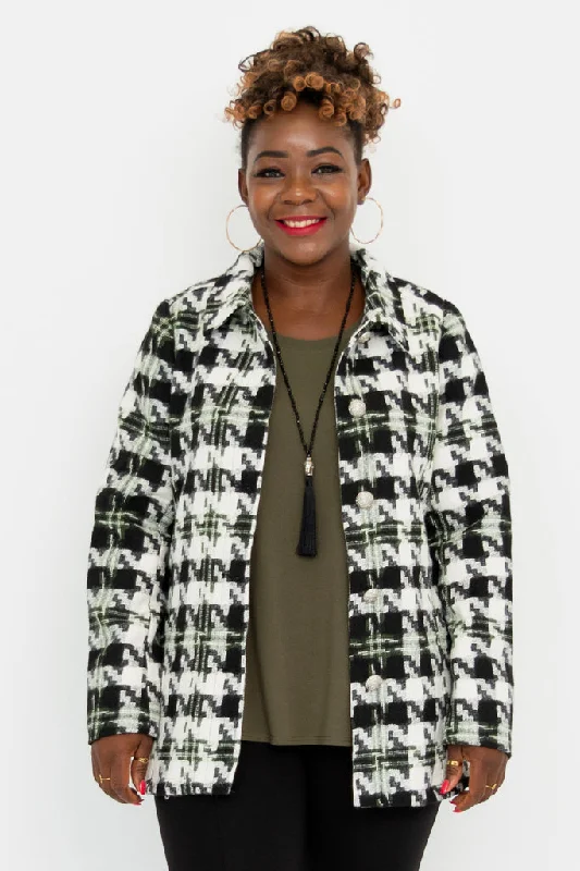 Petite women's wool blend coats with a tailored fit for a flattering silhouetteCherie Coat, Houndstooth Petite women's wool blend coats with a tailored fit for a flattering silhouetteCherie Coat, Houndstooth