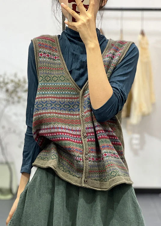 Belted women's cashmere coats in soft pastels for a luxurious feelChic Green V Neck Button Cotton Knit Waistcoat Sleeveless Belted women's cashmere coats in soft pastels for a luxurious feelChic Green V Neck Button Cotton Knit Waistcoat Sleeveless