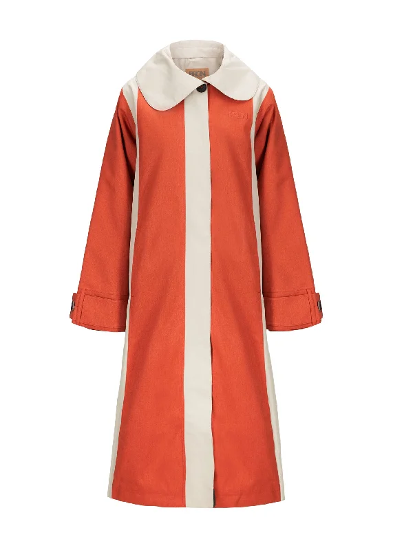 Women's pea coats with brass buttons for a nautical - inspired styleCloudy contrast coat - Sand / 275 Sunset Orange Women's pea coats with brass buttons for a nautical - inspired styleCloudy contrast coat - Sand / 275 Sunset Orange