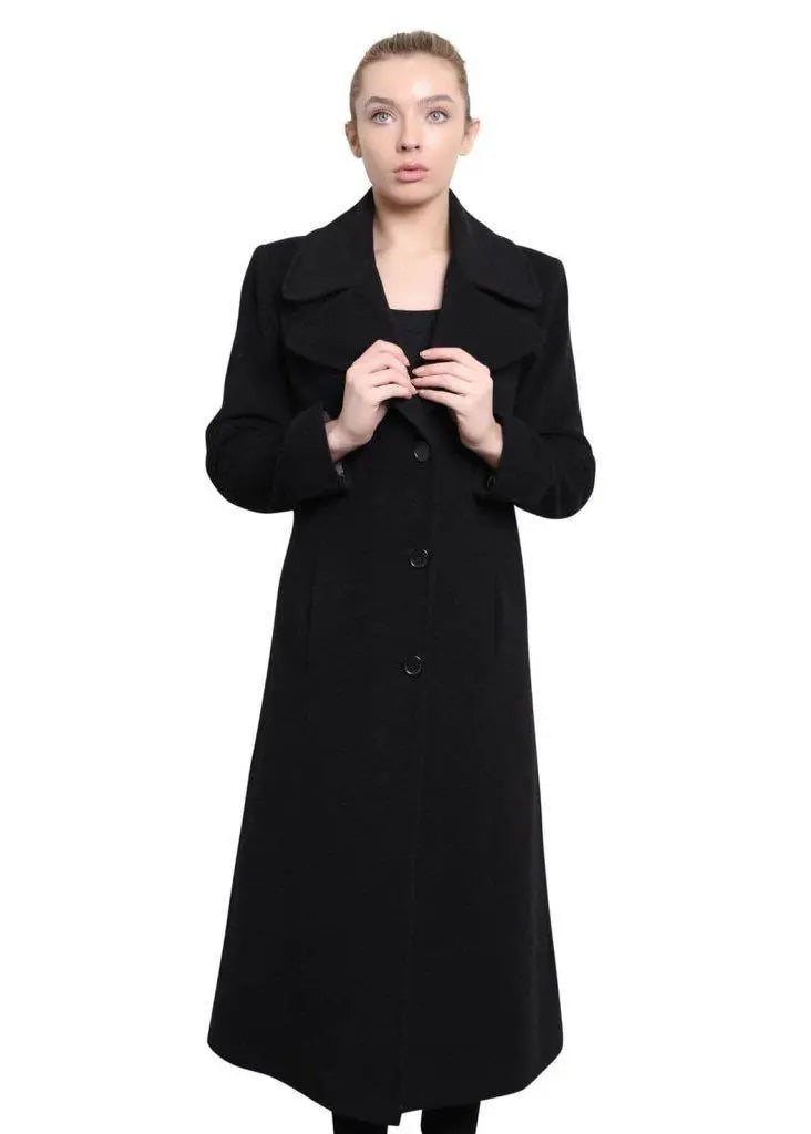 Shearling - lined women's leather coats for ultimate warmth and luxuryDe La Creme - Womens Large Lapel Long Coat