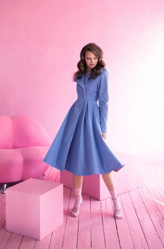 Shearling - lined women's leather coats for ultimate warmth and luxuryDouble Breasted Trench Coat in Soft Blue | 'Blue Breeze' Shearling - lined women's leather coats for ultimate warmth and luxuryDouble Breasted Trench Coat in Soft Blue | 'Blue Breeze'