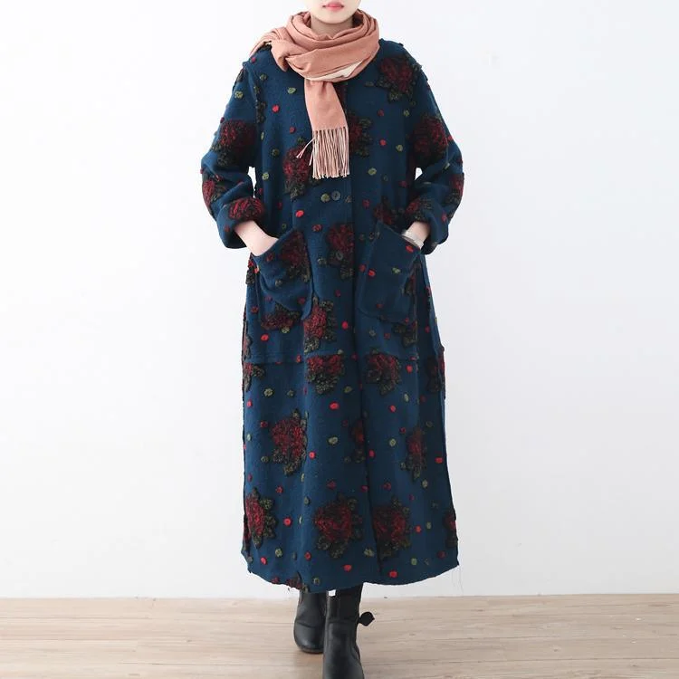 Water - resistant women's trench coats with adjustable cuffs for rainy daysElegant blue Jackets & Coats Loose fitting cardigans Fashion jacquard long coats floral Water - resistant women's trench coats with adjustable cuffs for rainy daysElegant blue Jackets & Coats Loose fitting cardigans Fashion jacquard long coats floral