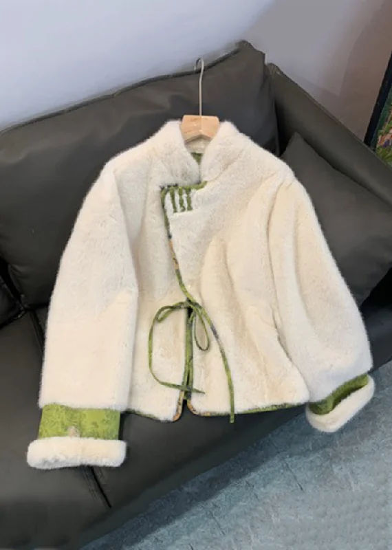 Women's faux fur coats in bright colors for a bold fashion statementElegant Green Patchwork Tie Waist Fuzzy Fur Fluffy Mink Velvet Coat Winter