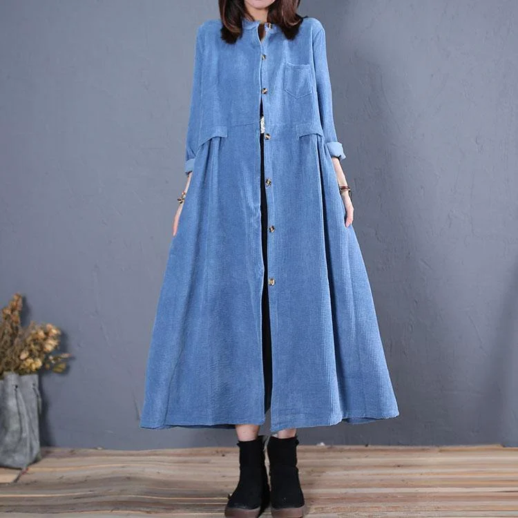 Belted women's cashmere coats in soft pastels for a luxurious feelElegant light blue coat for woman oversized long coat fall women coats o neck pockets