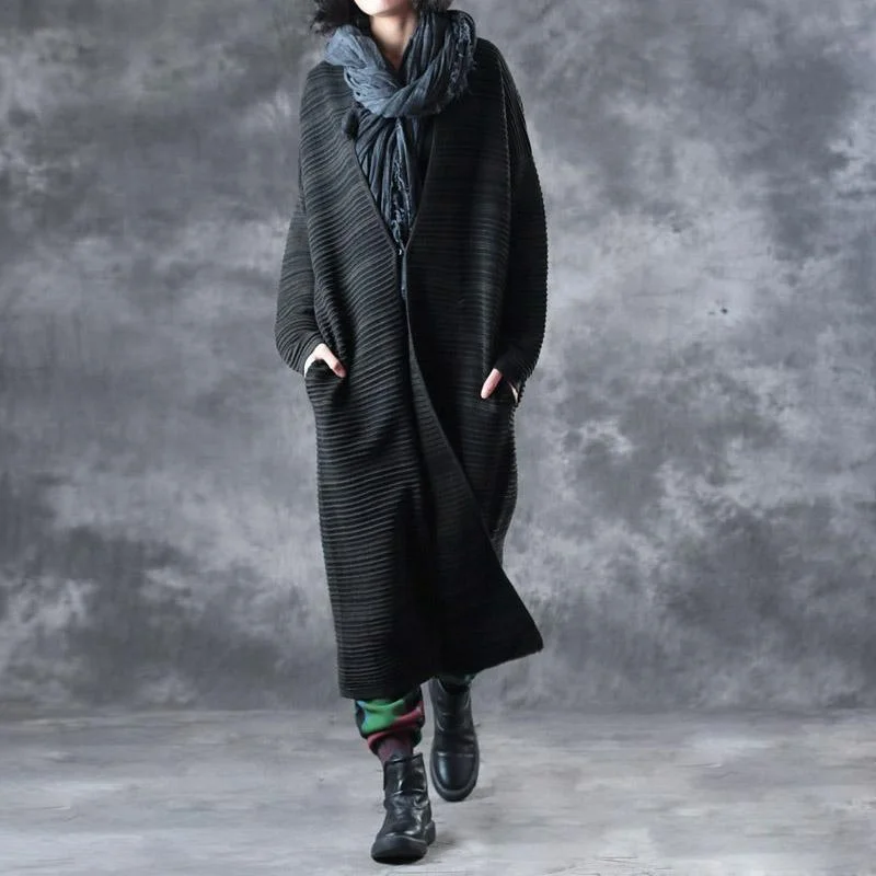 Women's cropped leather coats with silver studs for an edgy lookFashion army green sweater long coat casual cardigans top quality v neck maxi knit coat