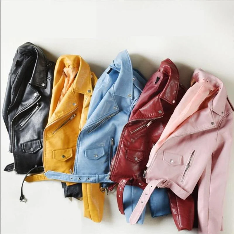 Water - resistant women's trench coats with adjustable cuffs for rainy daysFashion Bright Color Black Short Synthetic Leather Motorcycle Coat for Women Water - resistant women's trench coats with adjustable cuffs for rainy daysFashion Bright Color Black Short Synthetic Leather Motorcycle Coat for Women