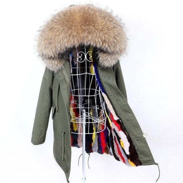 Plus size women's wool blend coats for a warm and stylish winterFashion Women's Winter Hooded Long Sleeved Jacket with Removable Fur Lining
