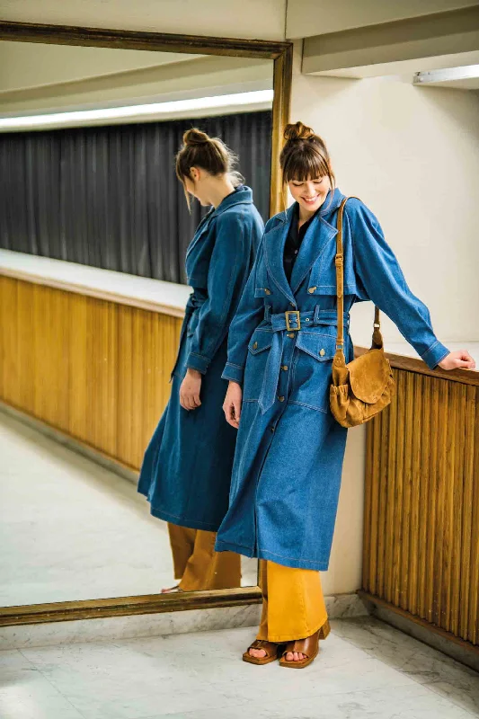 Women's pea coats with brass buttons for a nautical - inspired styleFibre Mood Drea Trench Coat