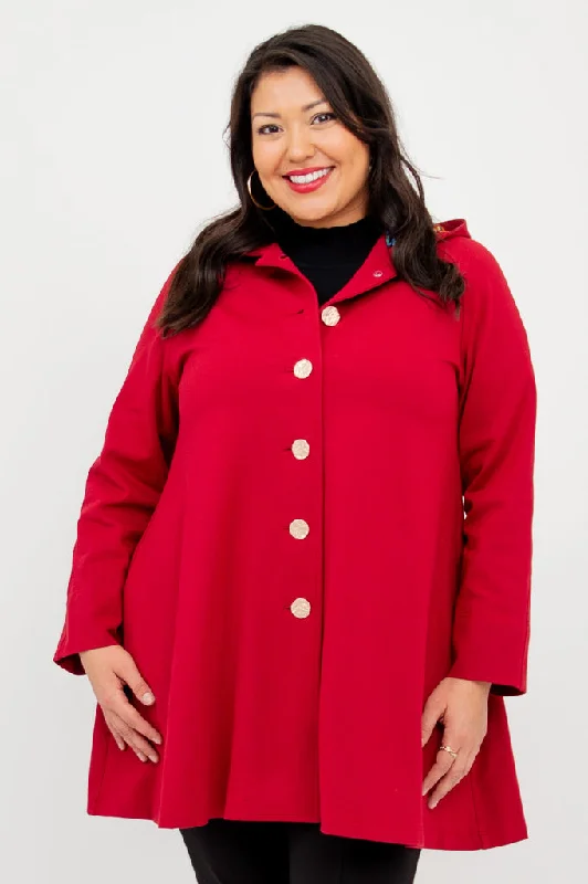 Women's long - sleeve wool coats in a houndstooth pattern for a classic charmFlorence Coat, Lipstick, Modal Women's long - sleeve wool coats in a houndstooth pattern for a classic charmFlorence Coat, Lipstick, Modal