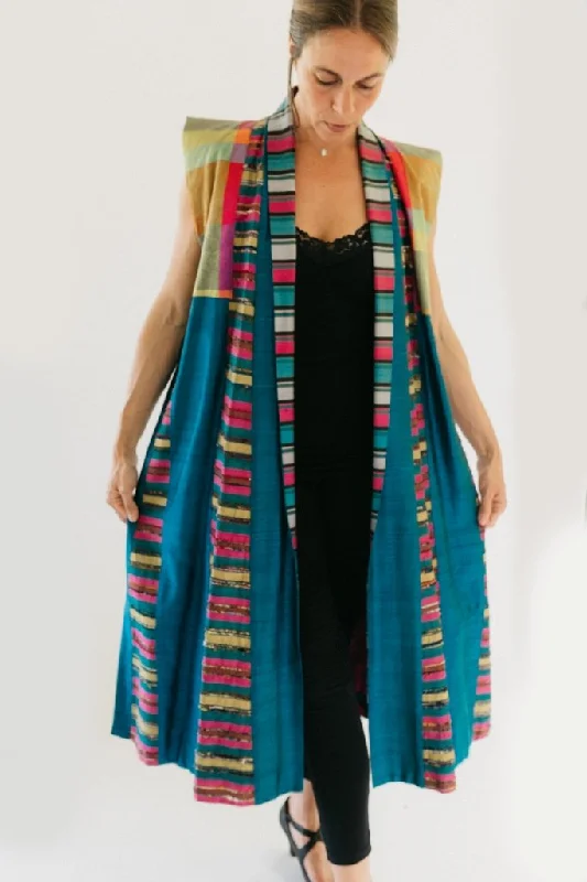 Women's reversible down coats with two - tone designs for versatile stylingFolkwear 118 Tibetan Panel Coat