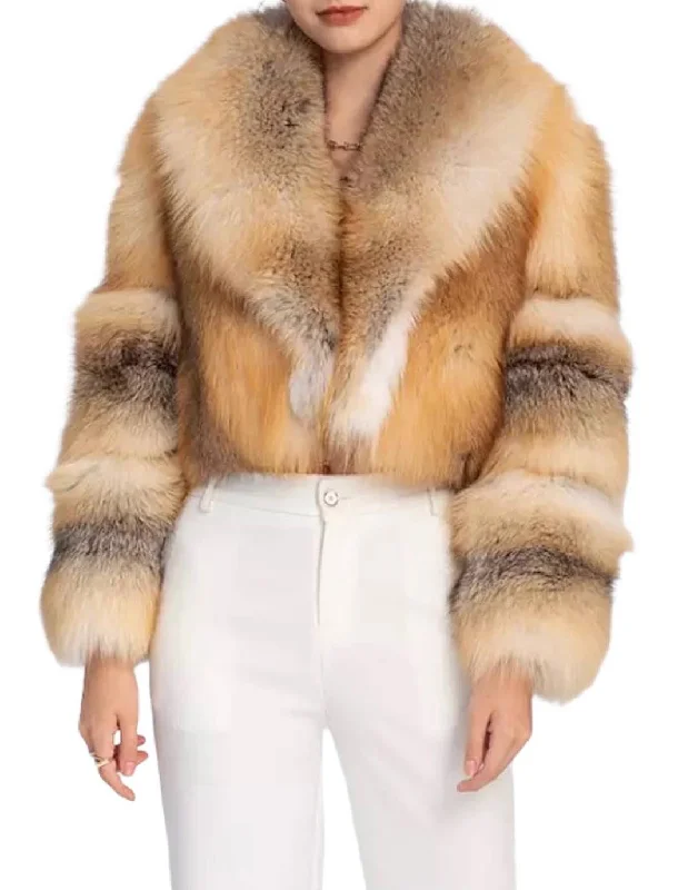 Long women's mac coats in a lightweight fabric for spring showersFox Fur Cropped Turn Down Collar Coat Long women's mac coats in a lightweight fabric for spring showersFox Fur Cropped Turn Down Collar Coat