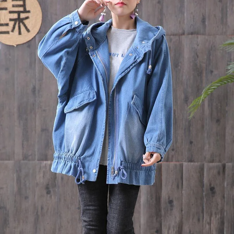 Women's waterproof parka coats with multiple pockets for practicalityFrench cotton clothes For Women Organic Denim Hooded Loose Women Casual Coat Women's waterproof parka coats with multiple pockets for practicalityFrench cotton clothes For Women Organic Denim Hooded Loose Women Casual Coat