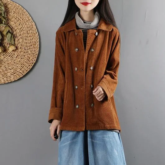 Long women's mac coats in a lightweight fabric for spring showersFrench double breast Fashion lapel collar tunics for women brown cotton coats Long women's mac coats in a lightweight fabric for spring showersFrench double breast Fashion lapel collar tunics for women brown cotton coats