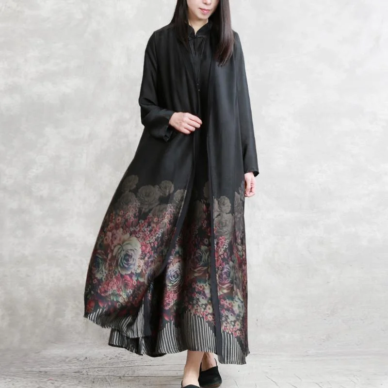 Women's pea coats with brass buttons for a nautical - inspired styleFrench prints silk cardigan stylish Inspiration black cotton maxi coats patchwork Women's pea coats with brass buttons for a nautical - inspired styleFrench prints silk cardigan stylish Inspiration black cotton maxi coats patchwork