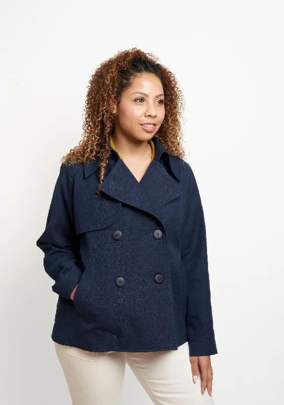 Women's knee - length wool blend coats with a fur collar for added warmthGrainline Studio Cortland Trench Women's knee - length wool blend coats with a fur collar for added warmthGrainline Studio Cortland Trench