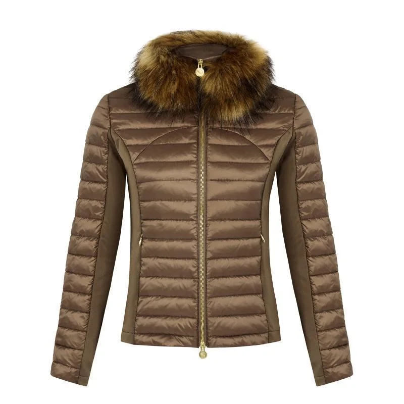 Women's longline double - breasted camel coats for a sophisticated lookGuinea Down Ladies Jacket - Bronze
