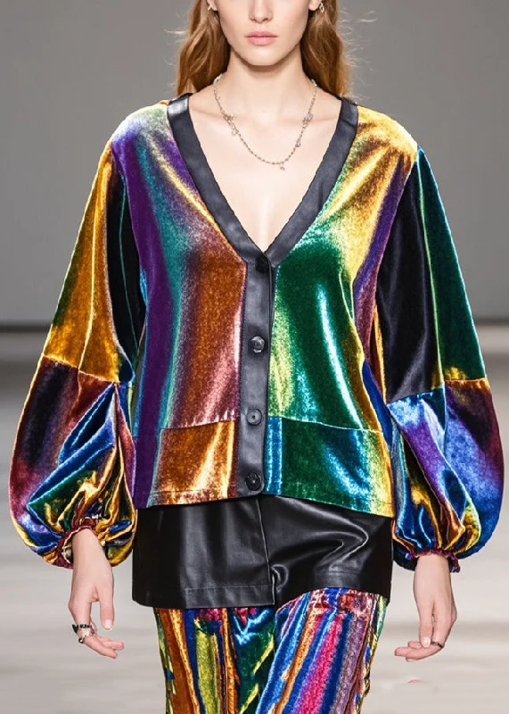 Petite women's wool blend coats with a tailored fit for a flattering silhouetteHandmade Gradient Color Oversized Patchwork Silk Velvet Coats Fall