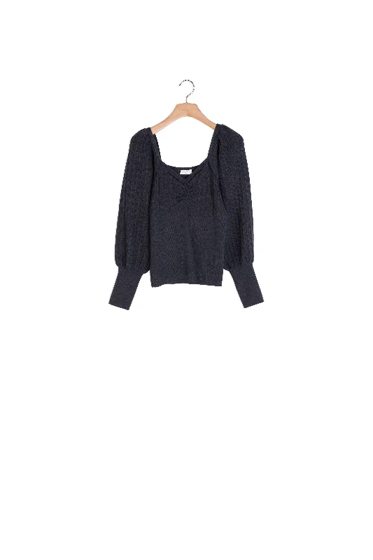 open front women cardigan for easy stylingPULL Gris Foncé