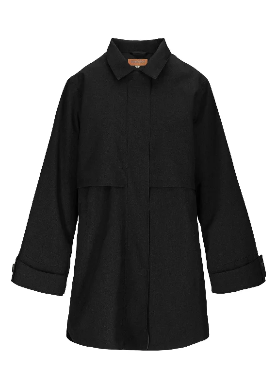 Embroidered women's cotton coats in a bohemian pattern for a unique designHavbris Coat - New Black Embroidered women's cotton coats in a bohemian pattern for a unique designHavbris Coat - New Black