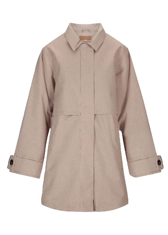 Hooded women's puffer coats in neon colors for high - visibility sportsHavbris Coat - Taupe
