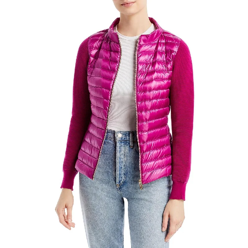 Women's knee - length wool blend coats with a fur collar for added warmthHerno Womens Quilted Mixed Media Puffer Jacket Women's knee - length wool blend coats with a fur collar for added warmthHerno Womens Quilted Mixed Media Puffer Jacket