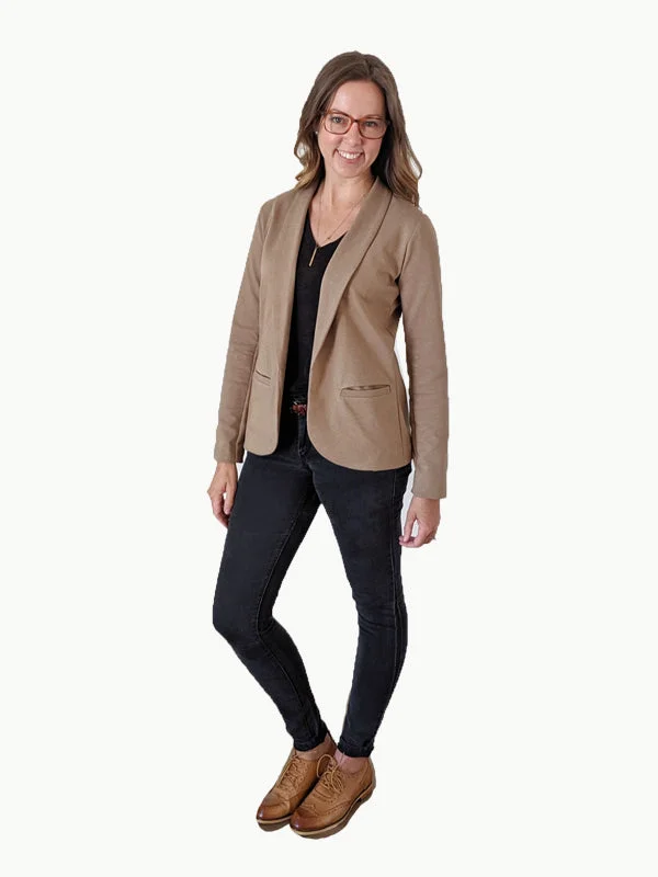 Women's longline double - breasted camel coats for a sophisticated lookHey June Handmade Evans Blazer