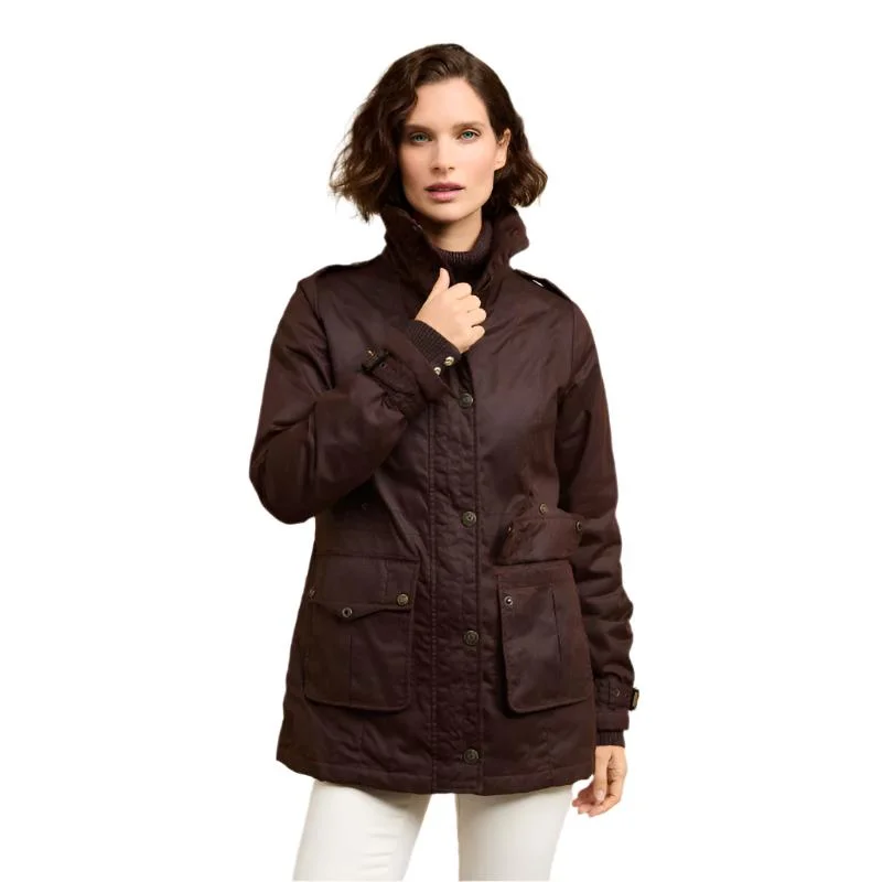Women's cropped leather coats with silver studs for an edgy lookHolland Cooper Durham Wax Ladies Jacket - Chocolate Women's cropped leather coats with silver studs for an edgy lookHolland Cooper Durham Wax Ladies Jacket - Chocolate