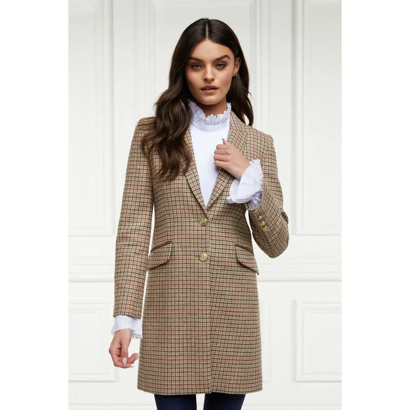 Hooded women's puffer coats in neon colors for high - visibility sportsHolland Cooper Highgrove Ladies Tweed Coat - Charlton Tweed