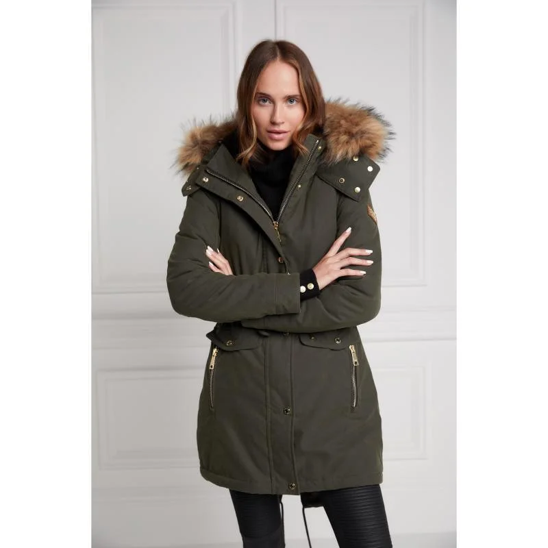 Plus size women's wool blend coats for a warm and stylish winterHolland Cooper Montana Ladies Parka Jacket - Khaki