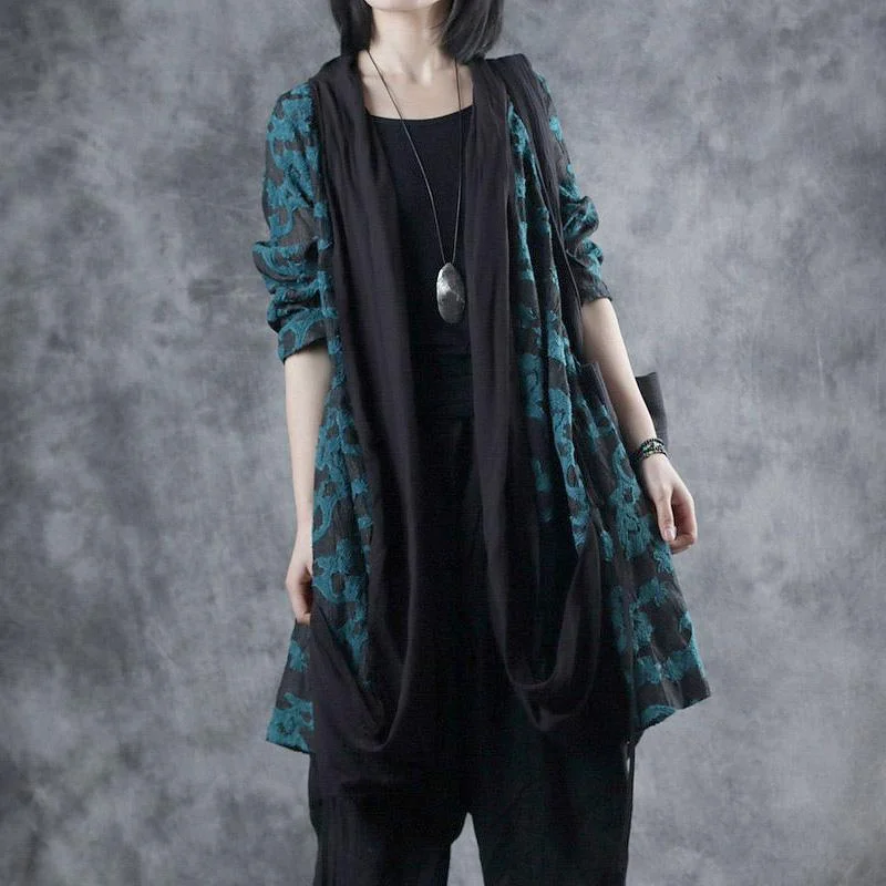 Women's longline double - breasted camel coats for a sophisticated lookItalian lace hollow out Cotton Inspiration green patchwork coat fall Women's longline double - breasted camel coats for a sophisticated lookItalian lace hollow out Cotton Inspiration green patchwork coat fall