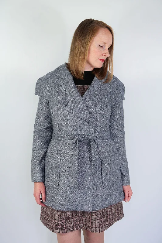 Water - resistant women's trench coats with adjustable cuffs for rainy daysJennifer Lauren Handmade Willa Wrap Coat