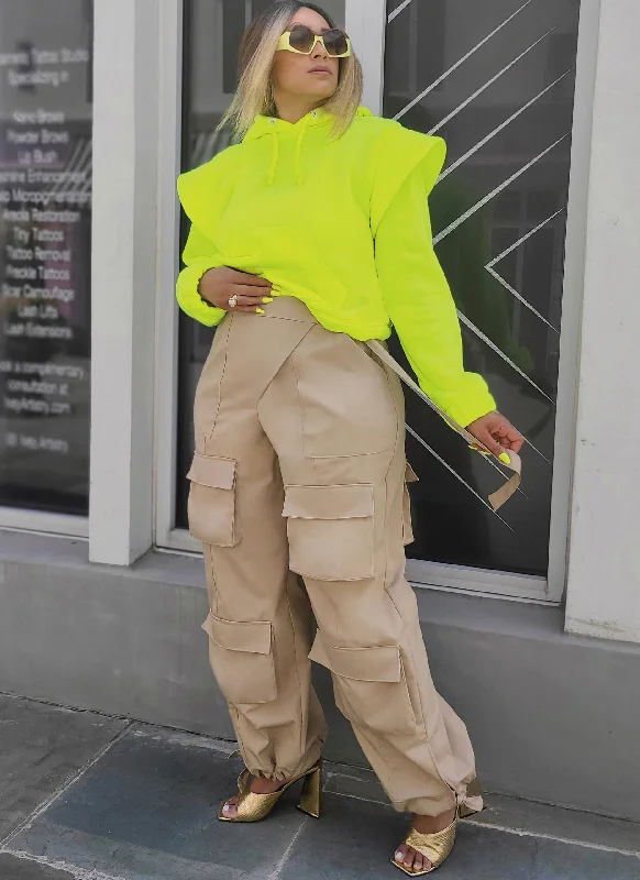 Women's faux fur coats in bright colors for a bold fashion statementKnow Me Sweatshirt & Cargo Trousers ME2054