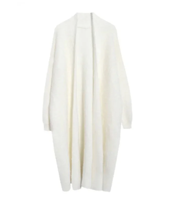 Women's pea coats with brass buttons for a nautical - inspired styleMidi Mohair Fake Mink Cashmere Oversized Cardigan