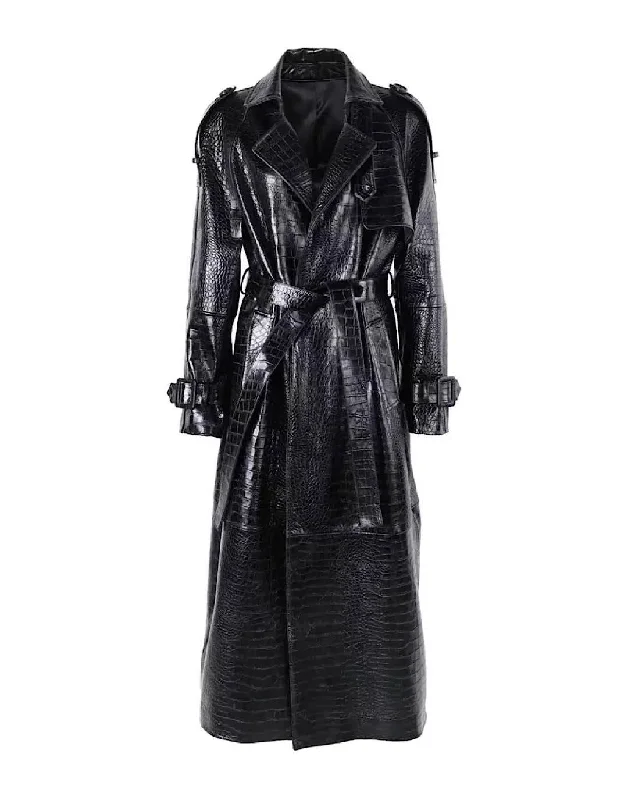 Women's waterproof parka coats with multiple pockets for practicalityLong Sheepskin Leather Trench Coat Women's waterproof parka coats with multiple pockets for practicalityLong Sheepskin Leather Trench Coat