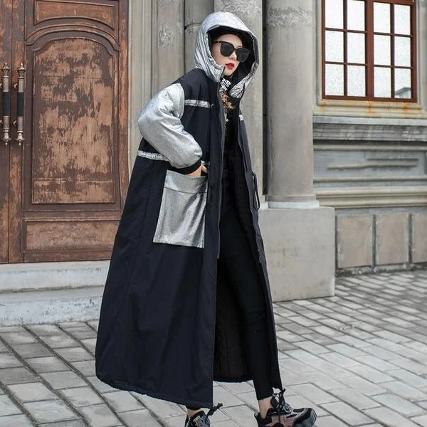 Women's long - sleeve wool coats in a houndstooth pattern for a classic charmLong Sleeve Loose Casual Women Winter Long Coats Women's long - sleeve wool coats in a houndstooth pattern for a classic charmLong Sleeve Loose Casual Women Winter Long Coats