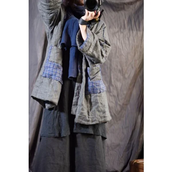 Long women's mac coats in a lightweight fabric for spring showersLoose Linen Patchwork Padded Coat Parkas Female Vintage Outerwear Coat Long women's mac coats in a lightweight fabric for spring showersLoose Linen Patchwork Padded Coat Parkas Female Vintage Outerwear Coat
