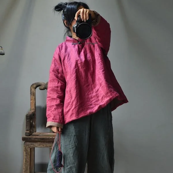 Water - resistant women's trench coats with adjustable cuffs for rainy daysLoose Solid Color Linen Parkas Padded Coat Outerwear Ladies Vintage Padded Topcoat Female 2020 Water - resistant women's trench coats with adjustable cuffs for rainy daysLoose Solid Color Linen Parkas Padded Coat Outerwear Ladies Vintage Padded Topcoat Female 2020