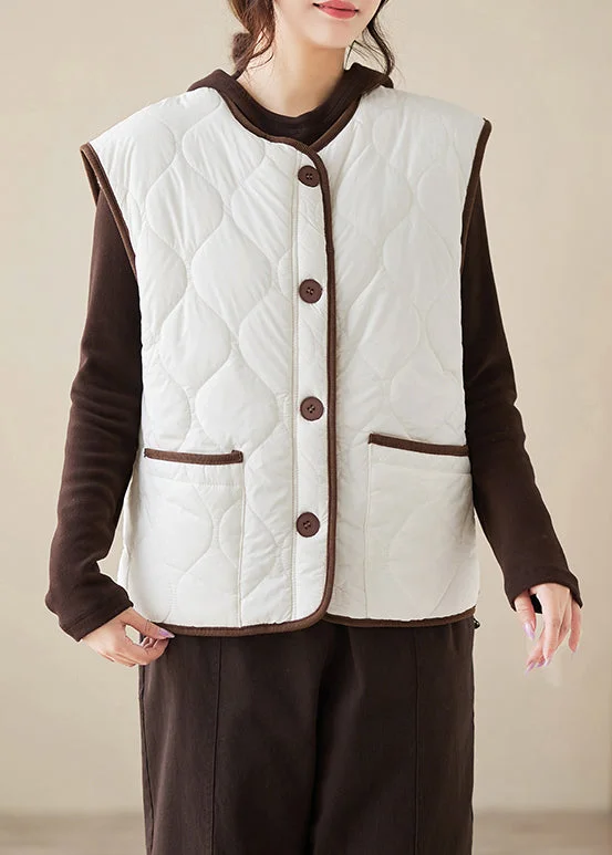 Petite women's wool blend coats with a tailored fit for a flattering silhouetteLoose White Button Wear On Both Sides Teddy Faux Fur Waistcoat Sleeveless