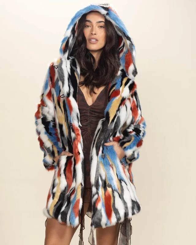 Women's faux fur coats in bright colors for a bold fashion statementHooded Women's Faux Fur Coat | Lucky Rabbit
